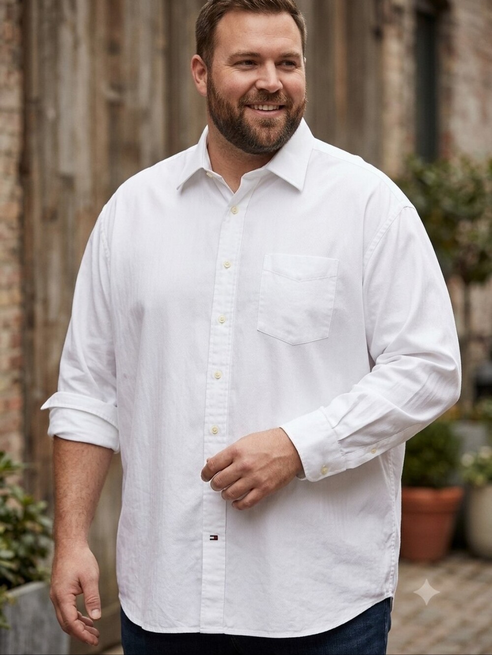 Tommy Hilfiger Ithaca White Button Up Oversized Preppy Minimalist Casual XXL
